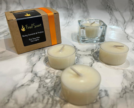 Christmas - Nutty Caramel & Praline (Tea Lights + Tea Light Holder)
